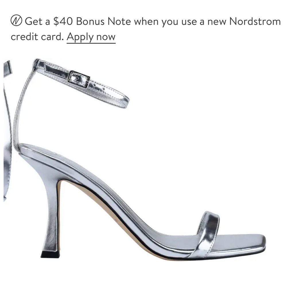 Marc Fisher Jalina Ankle Strap Sandal. Silver size 7